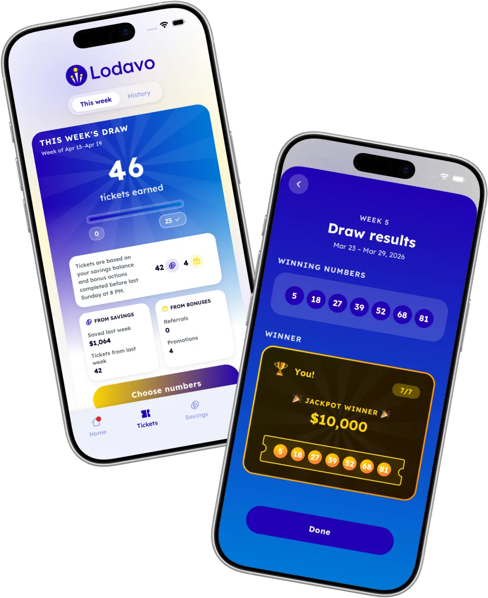 The Lodavo app: this week's savings draw and the $10,000 jackpot